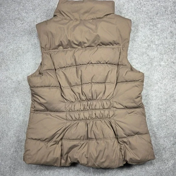 Gap Vest Women L Brown Puffer Zip Up Solid - Picture 13 of 14